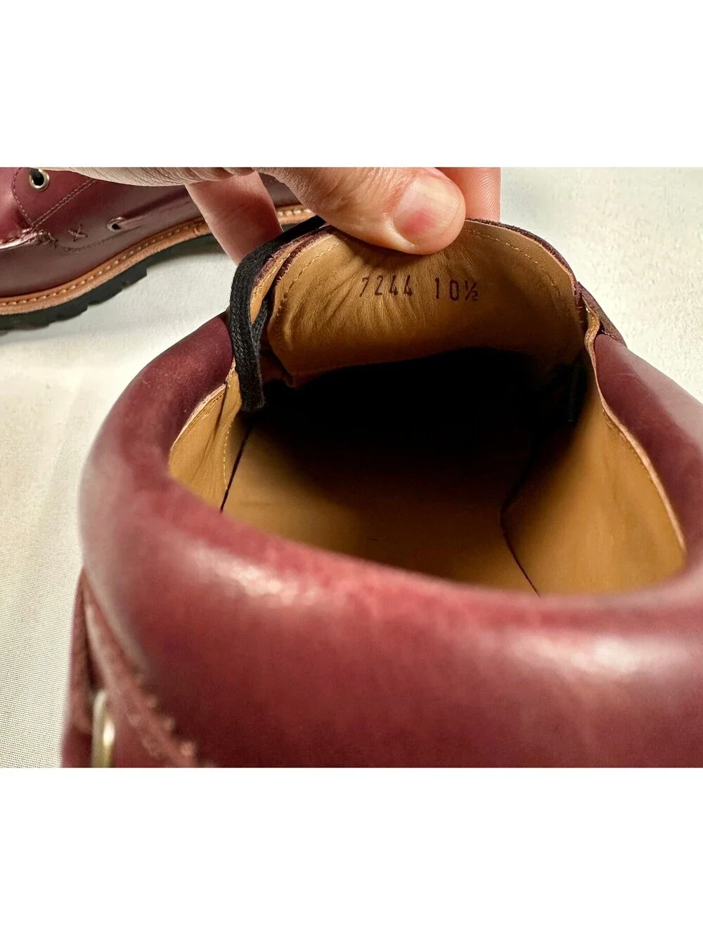 Easymoc Rockland 3-Eye Burgundy Leather Loafers Made in USA Men's 10.5 Vibram